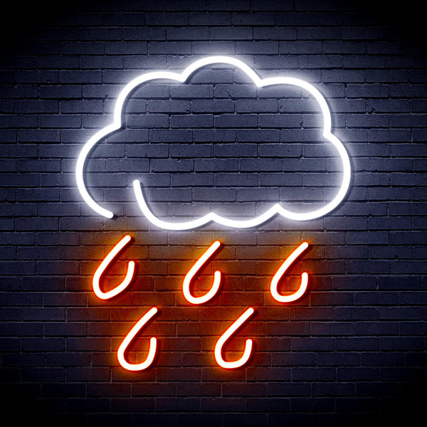 advpro-raining-cloud-ultra-bright-led-neon-sign-fnu0259 - White & Orange
