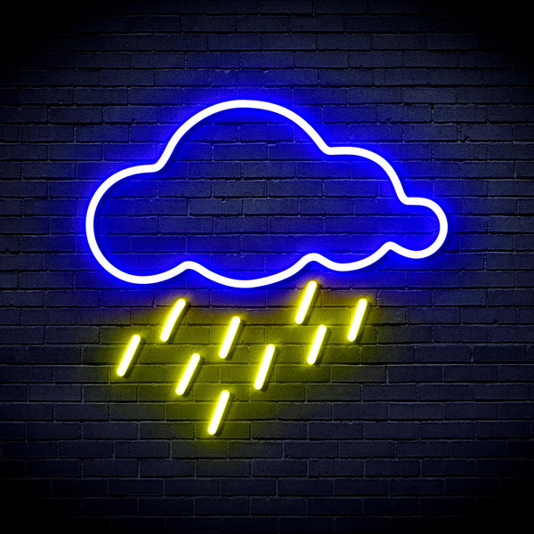 advpro-raining-cloud-ultra-bright-led-neon-sign-fnu0260 - Blue & Yellow