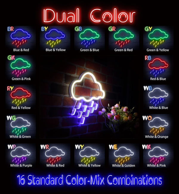 advpro-raining-cloud-ultra-bright-led-neon-sign-fnu0260 - Dual-Color
