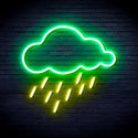 advpro-raining-cloud-ultra-bright-led-neon-sign-fnu0260 - Green & Yellow