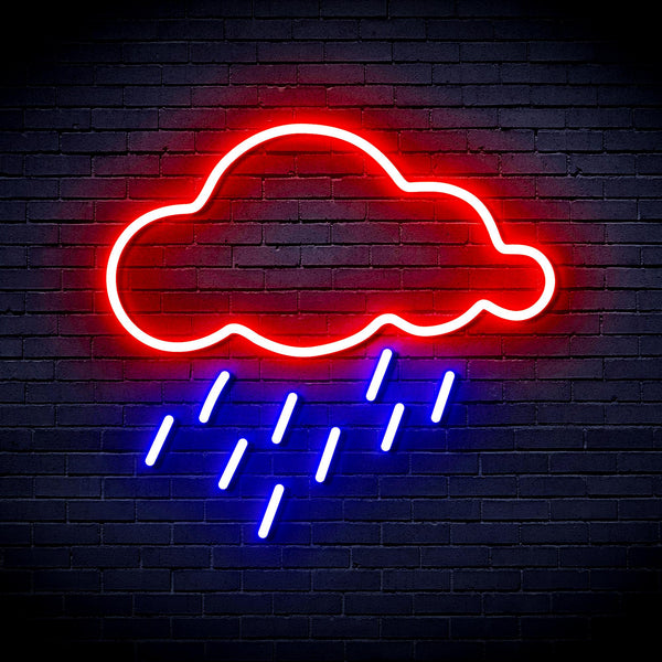 advpro-raining-cloud-ultra-bright-led-neon-sign-fnu0260 - Red & Blue