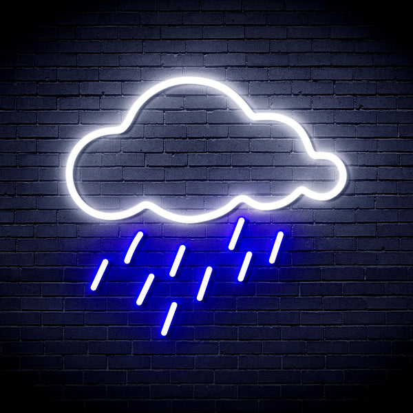 advpro-raining-cloud-ultra-bright-led-neon-sign-fnu0260 - White & Blue