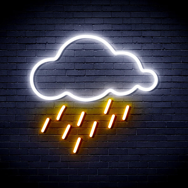 advpro-raining-cloud-ultra-bright-led-neon-sign-fnu0260 - White & Golden Yellow