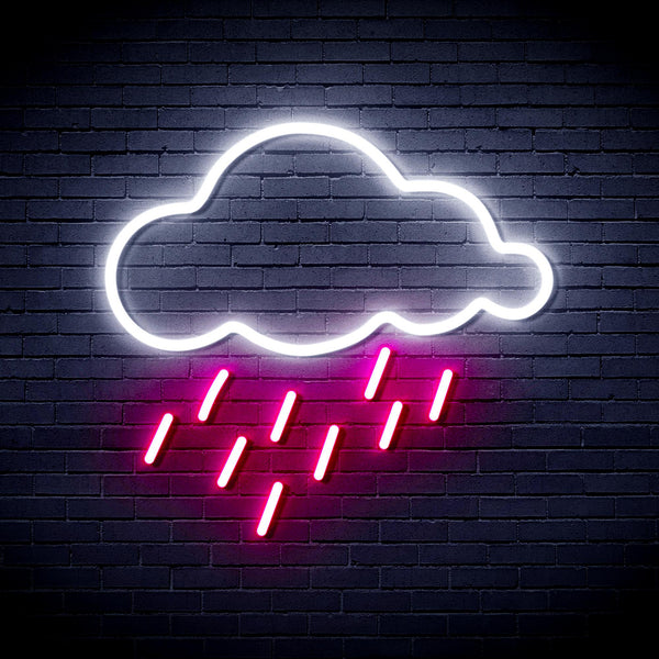 advpro-raining-cloud-ultra-bright-led-neon-sign-fnu0260 - White & Pink