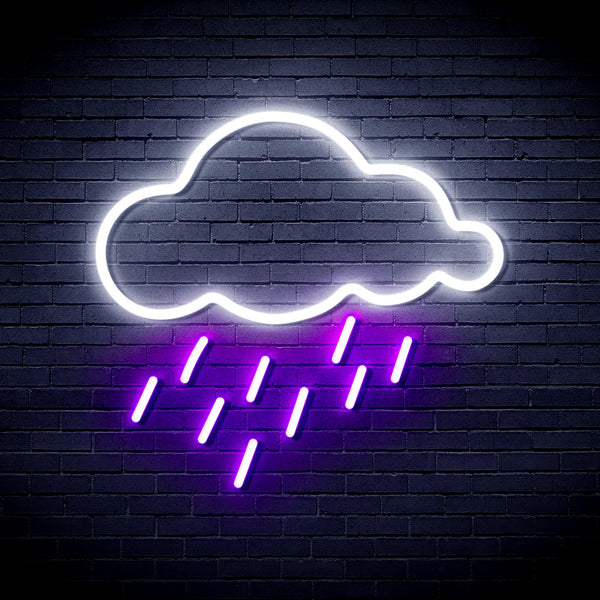 advpro-raining-cloud-ultra-bright-led-neon-sign-fnu0260 - White & Purple