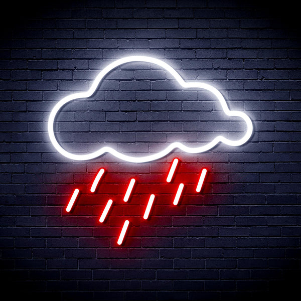 advpro-raining-cloud-ultra-bright-led-neon-sign-fnu0260 - White & Red
