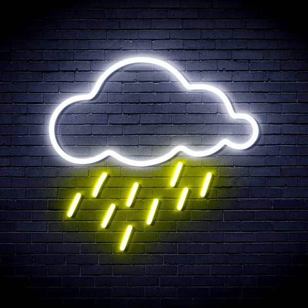 advpro-raining-cloud-ultra-bright-led-neon-sign-fnu0260 - White & Yellow