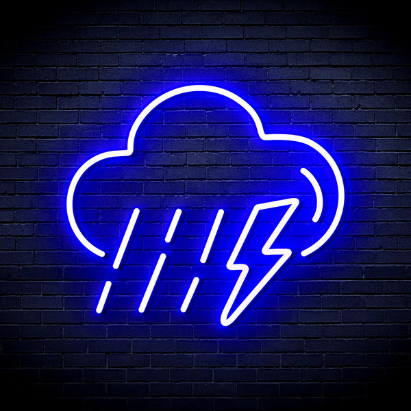 advpro-raining-cloud-with-thunder-ultra-bright-led-neon-sign-fnu0261 - Blue