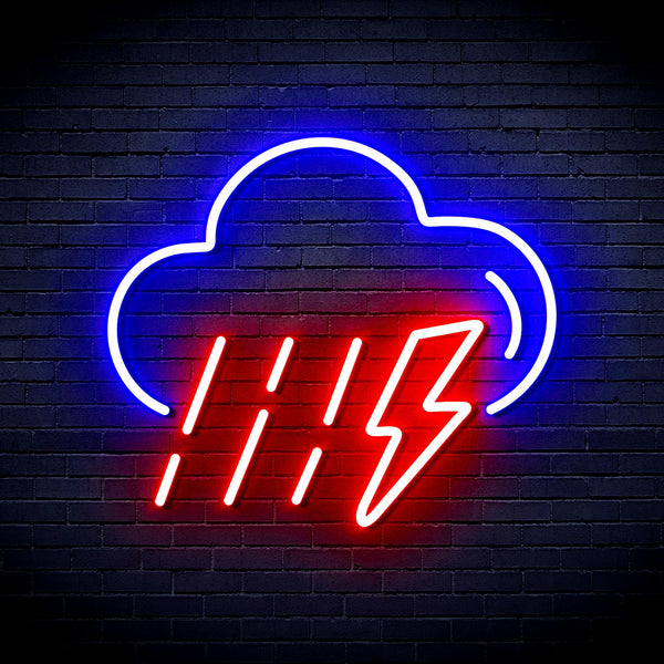 advpro-raining-cloud-with-thunder-ultra-bright-led-neon-sign-fnu0261 - Blue & Red