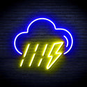 advpro-raining-cloud-with-thunder-ultra-bright-led-neon-sign-fnu0261 - Blue & Yellow