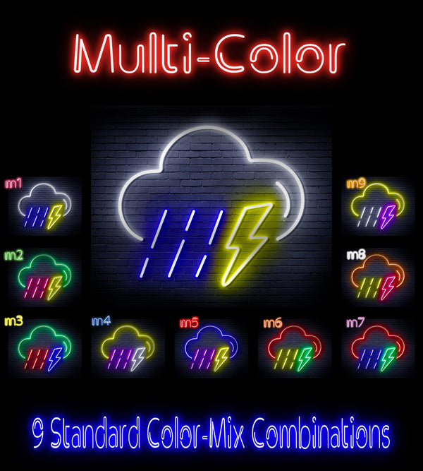 advpro-raining-cloud-with-thunder-ultra-bright-led-neon-sign-fnu0261 - Multi-Color