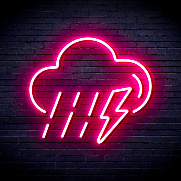 advpro-raining-cloud-with-thunder-ultra-bright-led-neon-sign-fnu0261 - Pink