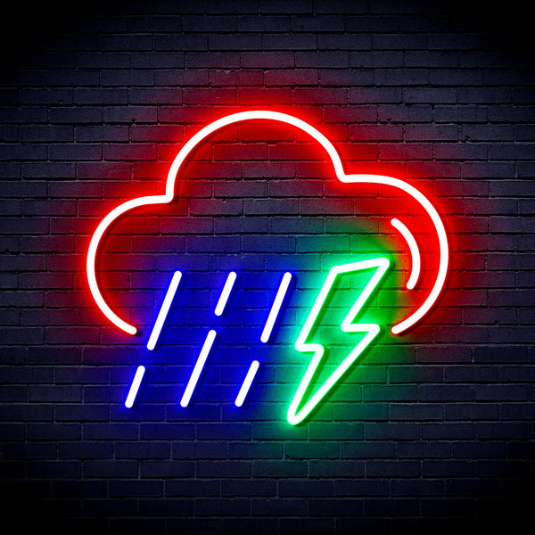 advpro-raining-cloud-with-thunder-ultra-bright-led-neon-sign-fnu0261 - Multi-Color 7