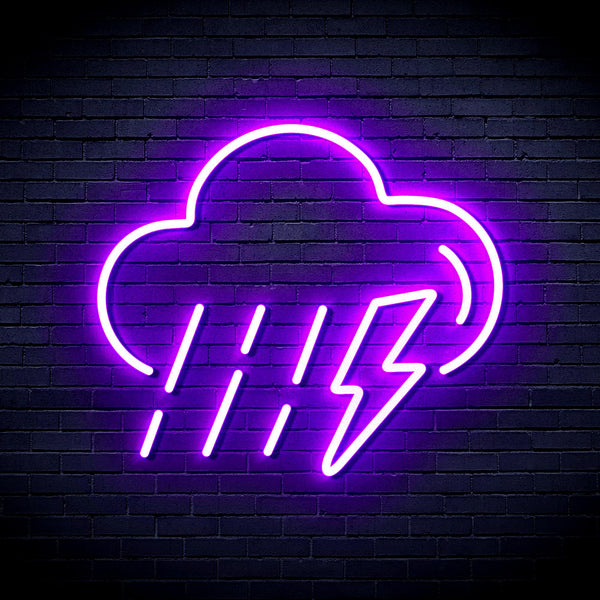 advpro-raining-cloud-with-thunder-ultra-bright-led-neon-sign-fnu0261 - Purple