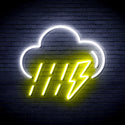 advpro-raining-cloud-with-thunder-ultra-bright-led-neon-sign-fnu0261 - White & Yellow