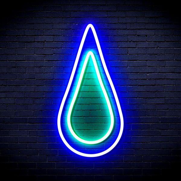advpro-rain-droplet-ultra-bright-led-neon-sign-fnu0262 - Green & Blue