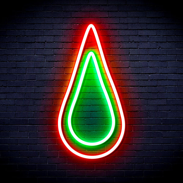 advpro-rain-droplet-ultra-bright-led-neon-sign-fnu0262 - Green & Red