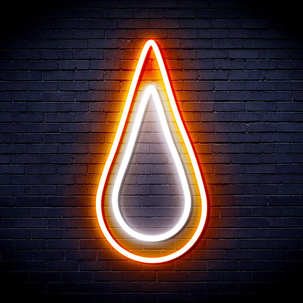 advpro-rain-droplet-ultra-bright-led-neon-sign-fnu0262 - White & Orange