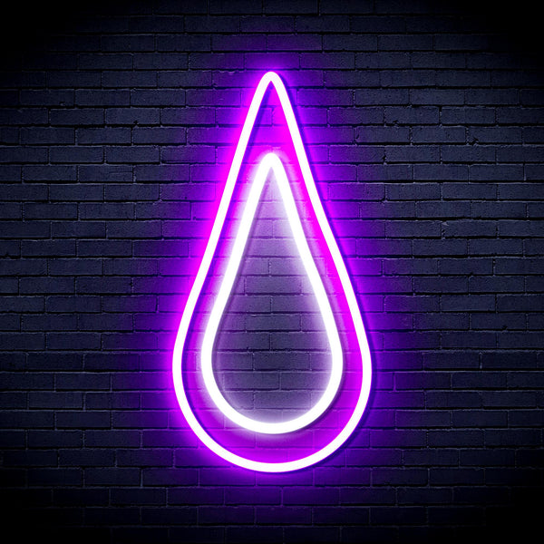 advpro-rain-droplet-ultra-bright-led-neon-sign-fnu0262 - White & Purple