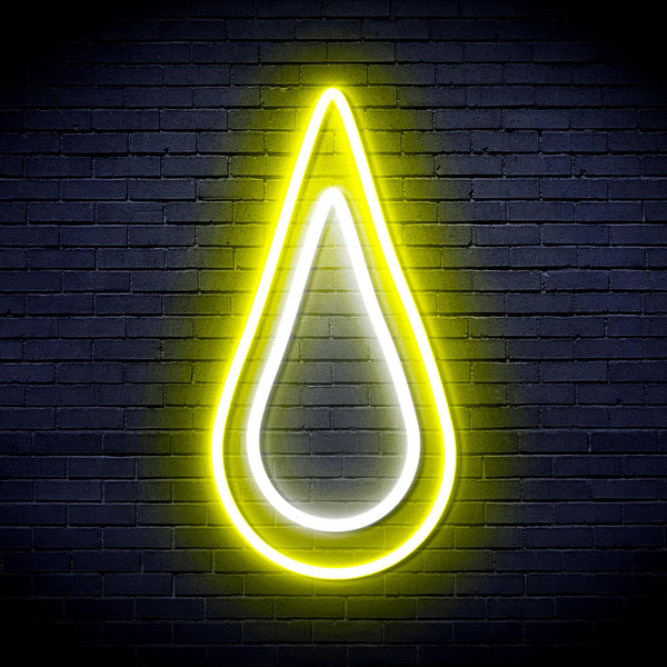 advpro-rain-droplet-ultra-bright-led-neon-sign-fnu0262 - White & Yellow
