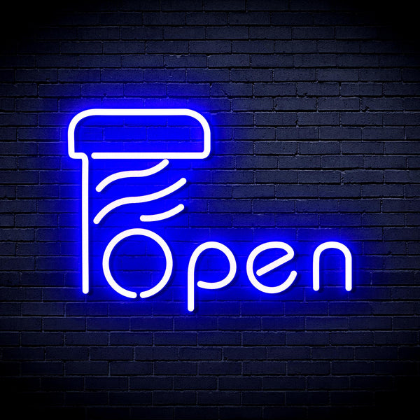 advpro-open-with-barber-pole-ultra-bright-led-neon-sign-fnu0263 - Blue