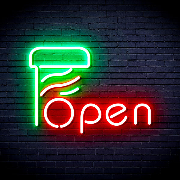 advpro-open-with-barber-pole-ultra-bright-led-neon-sign-fnu0263 - Green & Red