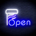 advpro-open-with-barber-pole-ultra-bright-led-neon-sign-fnu0263 - White & Blue
