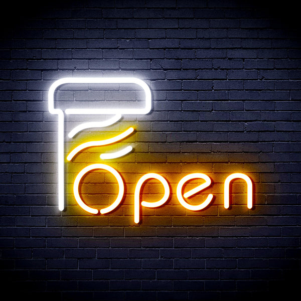 advpro-open-with-barber-pole-ultra-bright-led-neon-sign-fnu0263 - White & Golden Yellow