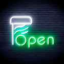 advpro-open-with-barber-pole-ultra-bright-led-neon-sign-fnu0263 - White & Green