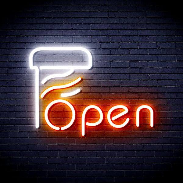 advpro-open-with-barber-pole-ultra-bright-led-neon-sign-fnu0263 - White & Orange