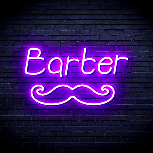 advpro-barber-with-moustache-ultra-bright-led-neon-sign-fnu0264 - Purple