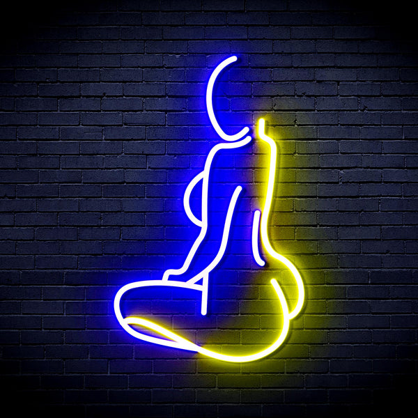 advpro-lady-back-shape-ultra-bright-led-neon-sign-fnu0267 - Blue & Yellow