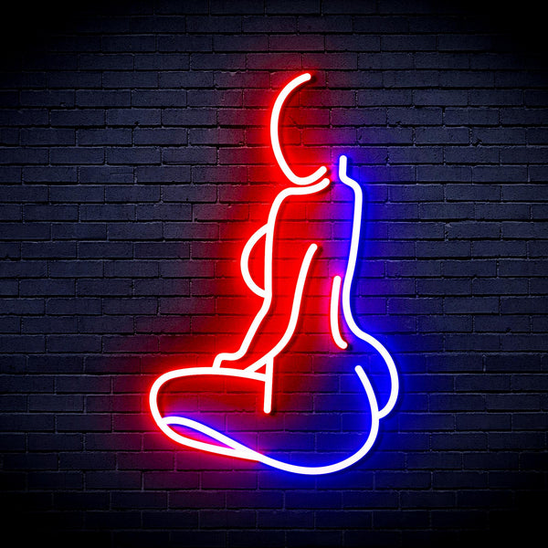 advpro-lady-back-shape-ultra-bright-led-neon-sign-fnu0267 - Red & Blue
