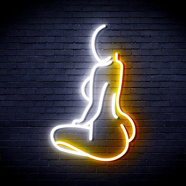 advpro-lady-back-shape-ultra-bright-led-neon-sign-fnu0267 - White & Golden Yellow