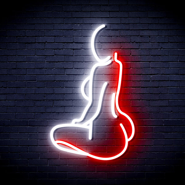 advpro-lady-back-shape-ultra-bright-led-neon-sign-fnu0267 - White & Red