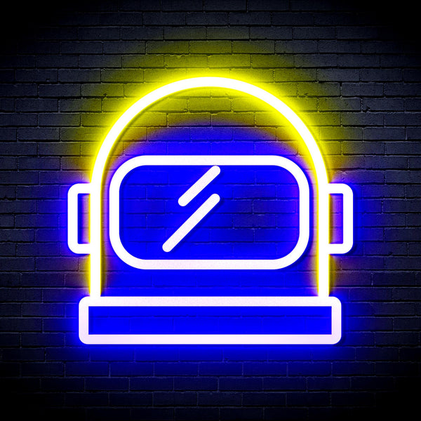 advpro-astronaut-helmet-ultra-bright-led-neon-sign-fnu0269 - Blue & Yellow