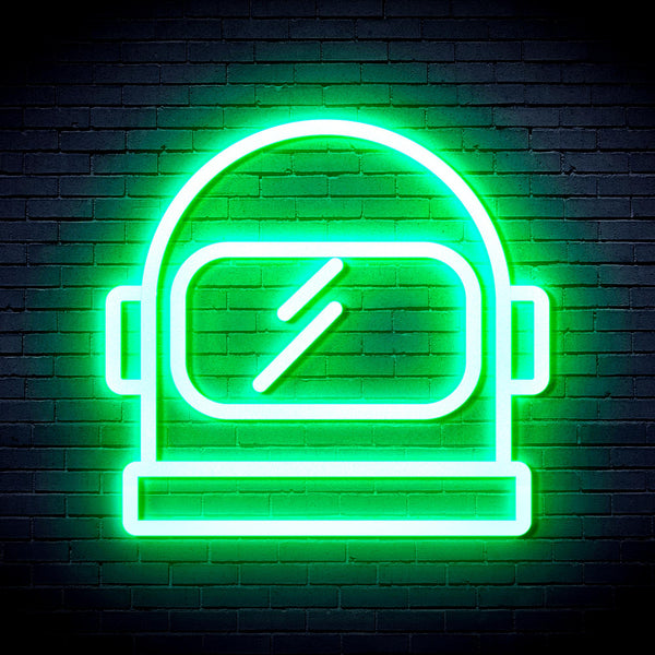 advpro-astronaut-helmet-ultra-bright-led-neon-sign-fnu0269 - Green