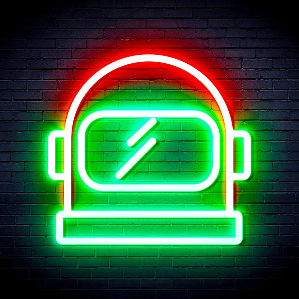 advpro-astronaut-helmet-ultra-bright-led-neon-sign-fnu0269 - Green & Red