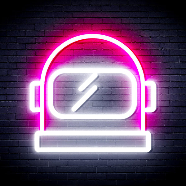 advpro-astronaut-helmet-ultra-bright-led-neon-sign-fnu0269 - White & Pink