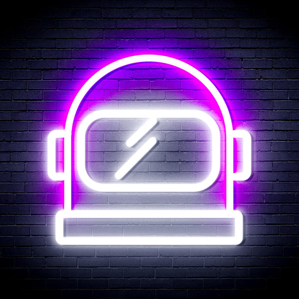 advpro-astronaut-helmet-ultra-bright-led-neon-sign-fnu0269 - White & Purple