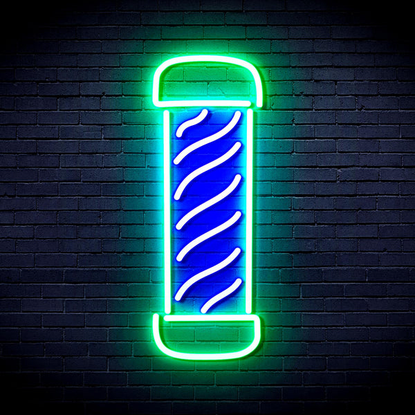 advpro-barber-pole-ultra-bright-led-neon-sign-fnu0270 - Green & Blue