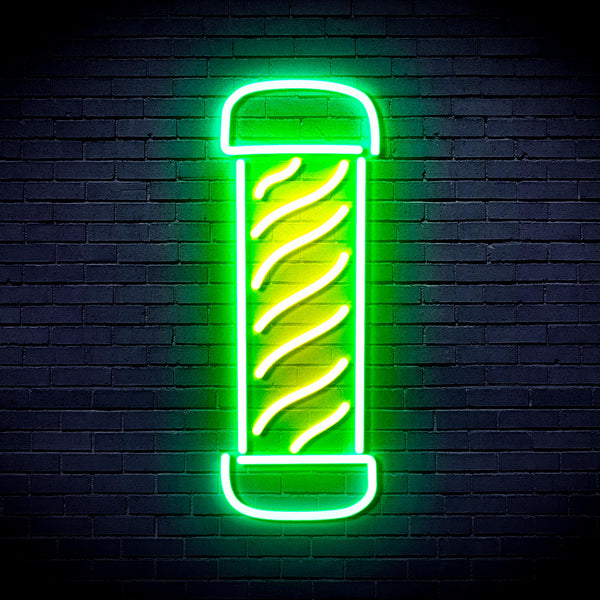 advpro-barber-pole-ultra-bright-led-neon-sign-fnu0270 - Green & Yellow