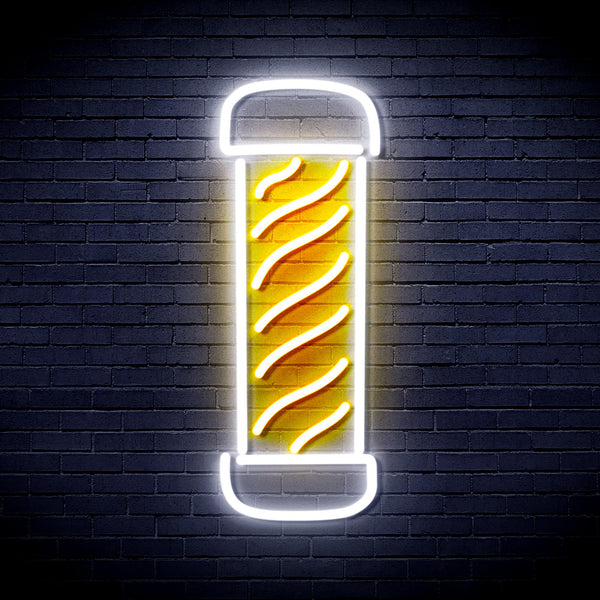 advpro-barber-pole-ultra-bright-led-neon-sign-fnu0270 - White & Golden Yellow