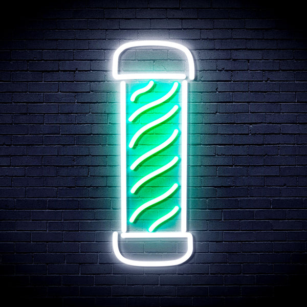 advpro-barber-pole-ultra-bright-led-neon-sign-fnu0270 - White & Green
