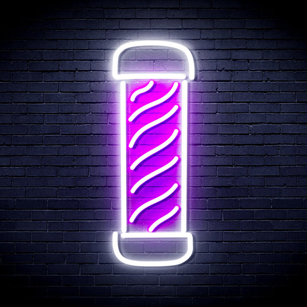 advpro-barber-pole-ultra-bright-led-neon-sign-fnu0270 - White & Purple