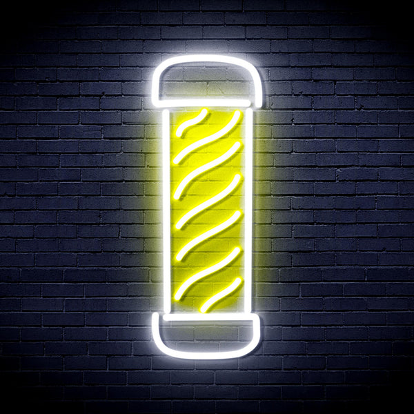 advpro-barber-pole-ultra-bright-led-neon-sign-fnu0270 - White & Yellow
