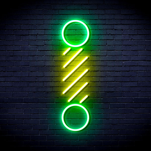 advpro-barber-pole-ultra-bright-led-neon-sign-fnu0271 - Green & Yellow