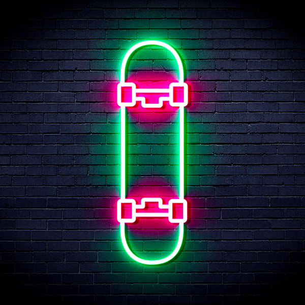 advpro-skateboard-ultra-bright-led-neon-sign-fnu0272 - Green & Pink