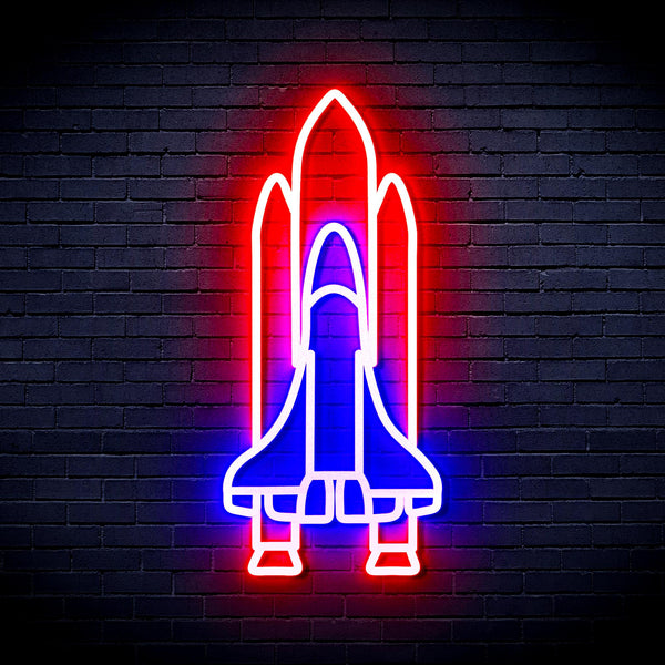 advpro-spaceship-ultra-bright-led-neon-sign-fnu0273 - Blue & Red