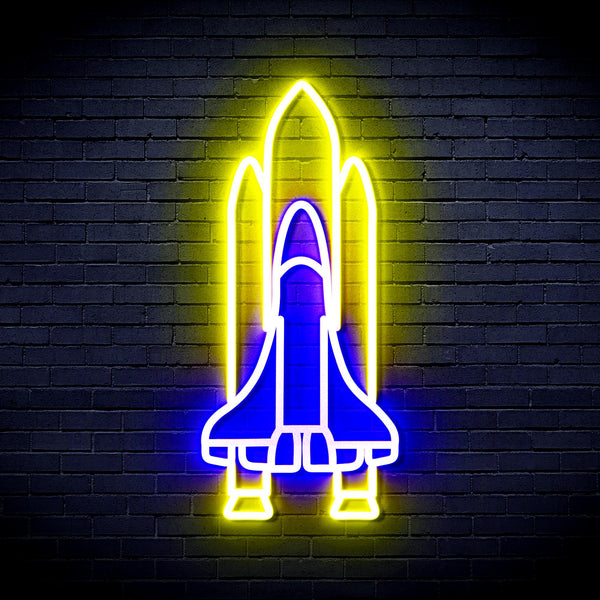 advpro-spaceship-ultra-bright-led-neon-sign-fnu0273 - Blue & Yellow